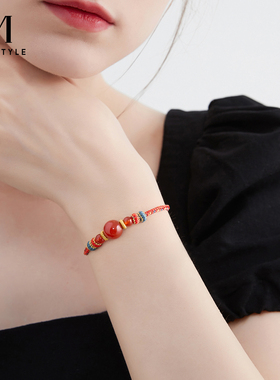 MCK红色玛瑙红绳手链女款