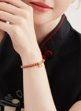 mck国风红玛瑙莲蓬手链轻奢