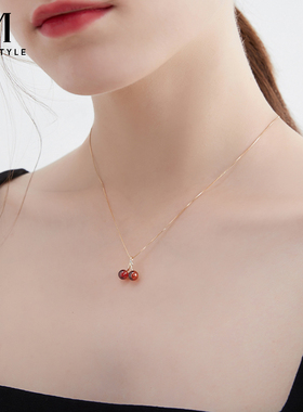 红色樱桃项链新款高级感颈链女