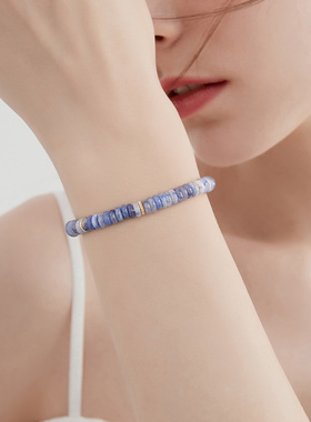 MCK蓝色紫色石英质玉手链女手串