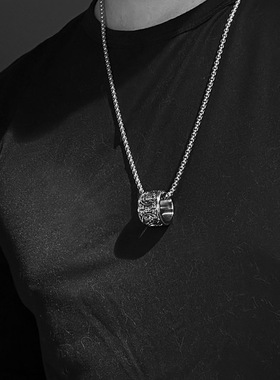 钛钢蛇骨链男项链国潮可旋转