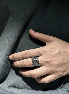 北欧维京奥丁乌鸦戒指男款个性