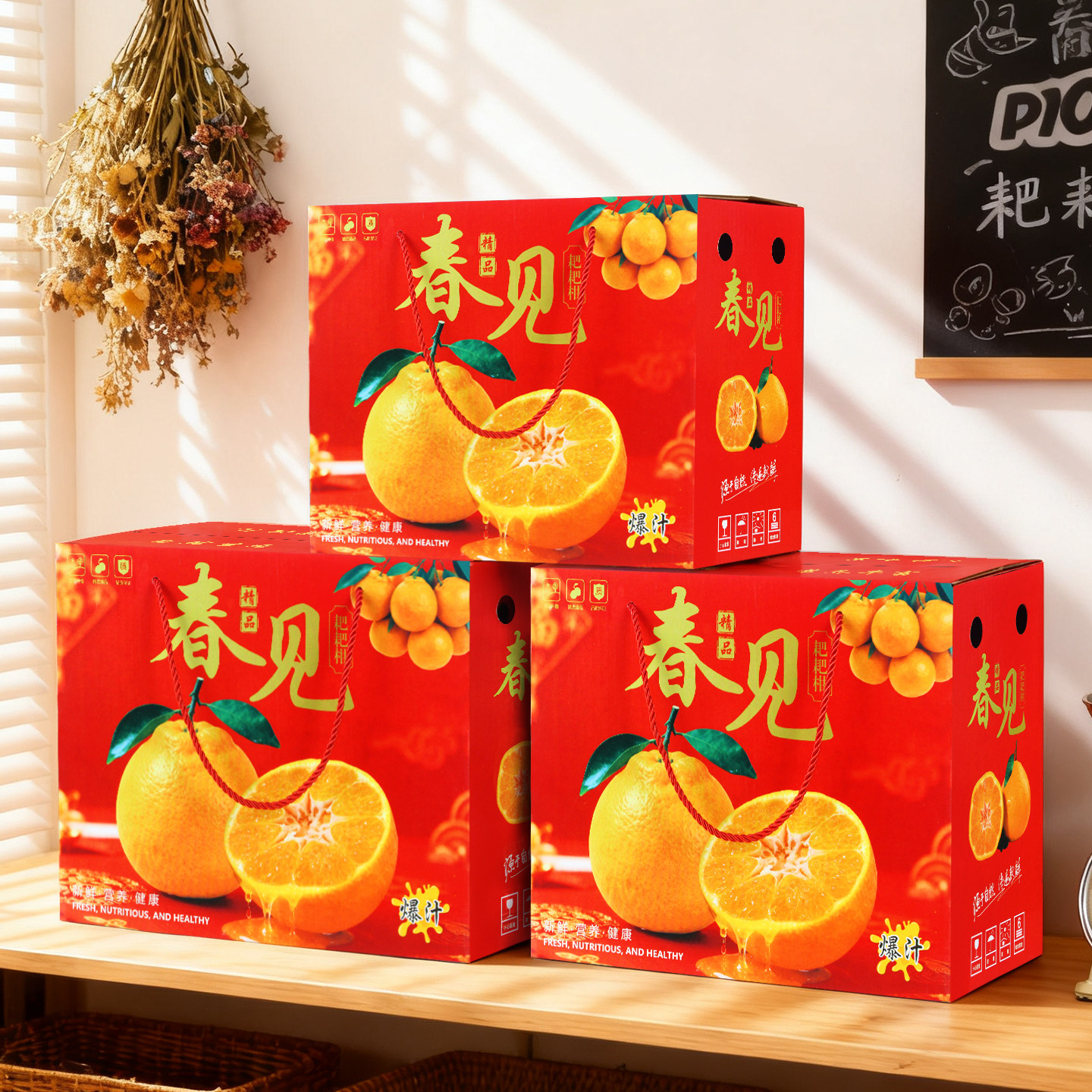 厂家直销春见耙耙柑包装纸箱高档手提礼品盒5-10斤装可印LOGO批发,淘宝优惠券,粉丝福利购,淘宝优惠卷