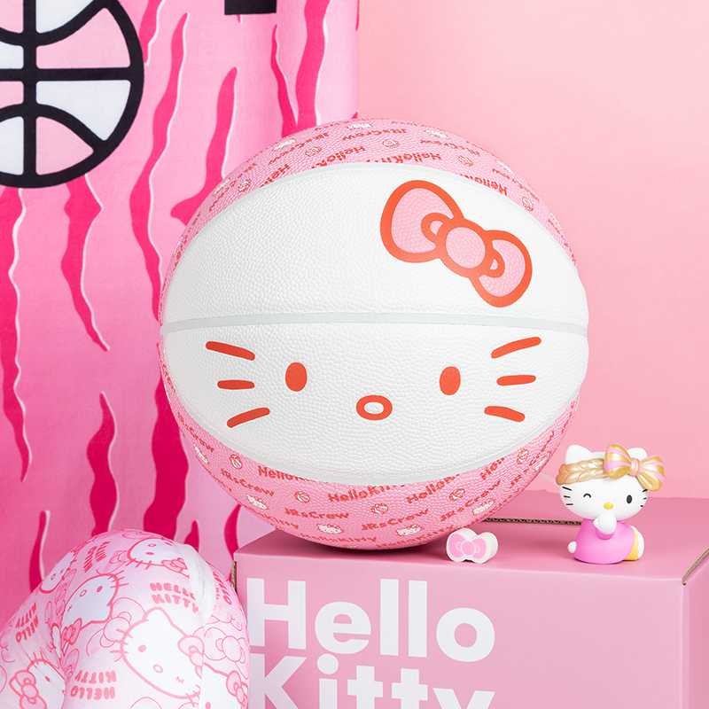 JRs三丽鸥联名HelloKitty粉色蝴蝶结印花篮球凯蒂7号球送礼正品-图1