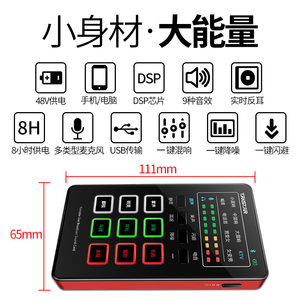 得胜 MX1mini 迷你直播声卡 手机电脑适用 降噪混响支持蓝牙伴奏