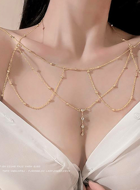 轻奢小众流苏闪钻项链高级锁骨链