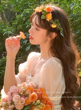 泉州浔埔簪花花环发箍女森系发饰
