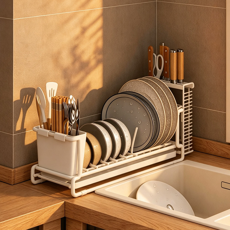 Japanese single-layer installation-free dish rack