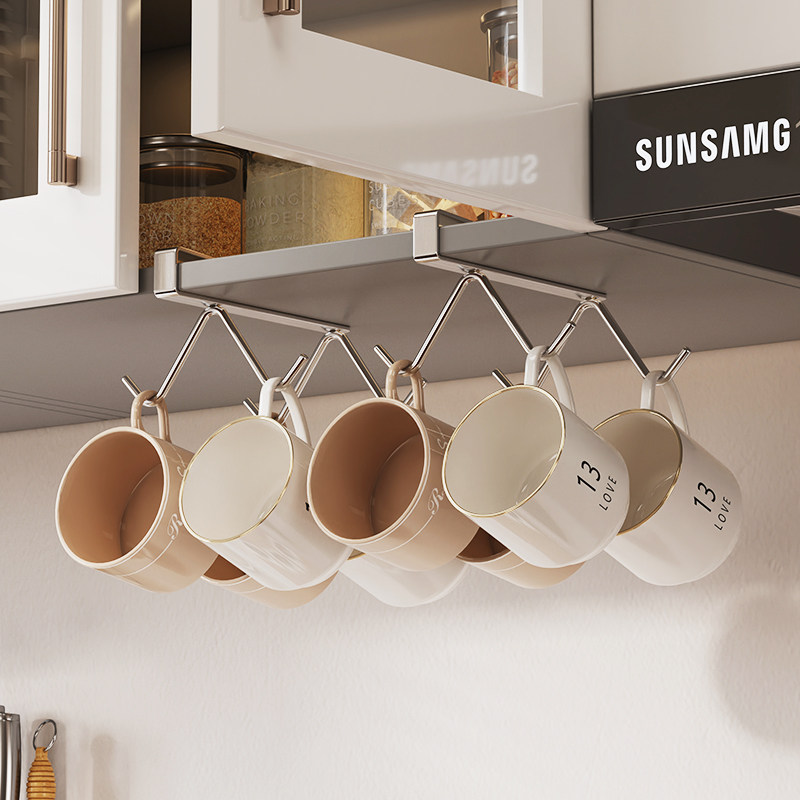 304不锈钢马克杯架子倒挂壁挂式网红高颜值高级感茶杯杯子置物架,淘宝优惠券,粉丝福利购,淘宝优惠卷