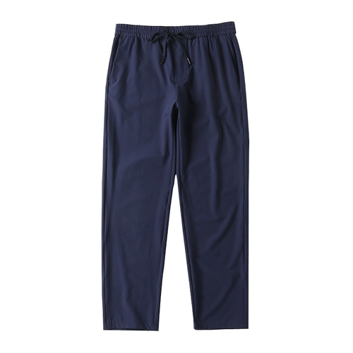 Шелковая ткань, высокая портупея, мужская летняя одежда для отдыха, тонкие эластичные штаны