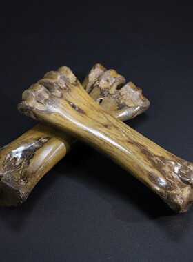 古玩古董清代珍藏兽骨刻甲骨文镇纸镇尺文房摆件长22宽8厘