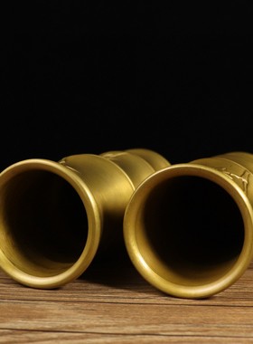 古玩收藏纯铜竹节笔筒摆件家居客厅书房摆设办公室笔筒摆件工艺品