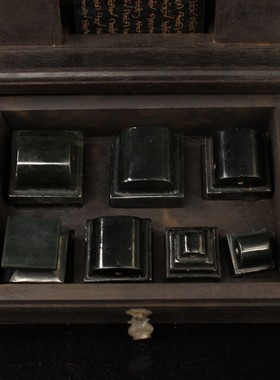 古玩珍藏老玉印章天然和田老青玉纯手工雕刻铭文御用印章玉玺御书