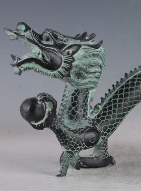 古玩杂项青铜器独角兽摆件工艺