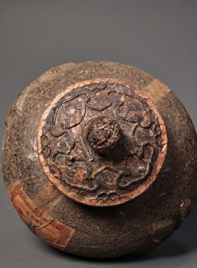 旧藏老陈茶云南特色普洱茶雕老茶纯手工茶罐子茶壶开业礼品老茶食