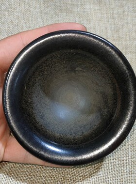 古玩精品藏传牦牛角佛堂佛前贡碗描金雕刻吉祥如意角雕摆件