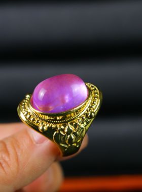 阳绿翡翠色戒指手指环妈妈戒指环满翠色石英岩戒豪华镶嵌开口红翡