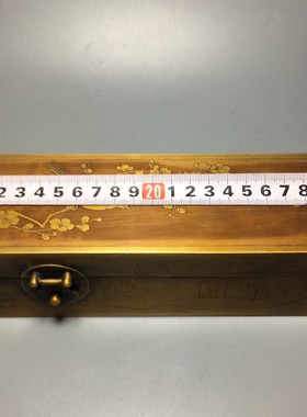 纯铜首饰盒收纳盒仿古雕花长方形铜盒古玩铜器收藏储物盒工艺摆件