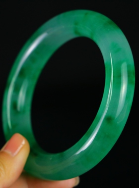 59+圈手镯正圈口专区天然石英岩质玉种非洲翡翠冰花阳绿半山水