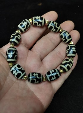 老玛瑙宝瓶天珠达洛平安福手串招财手链宝珠念珠佛珠