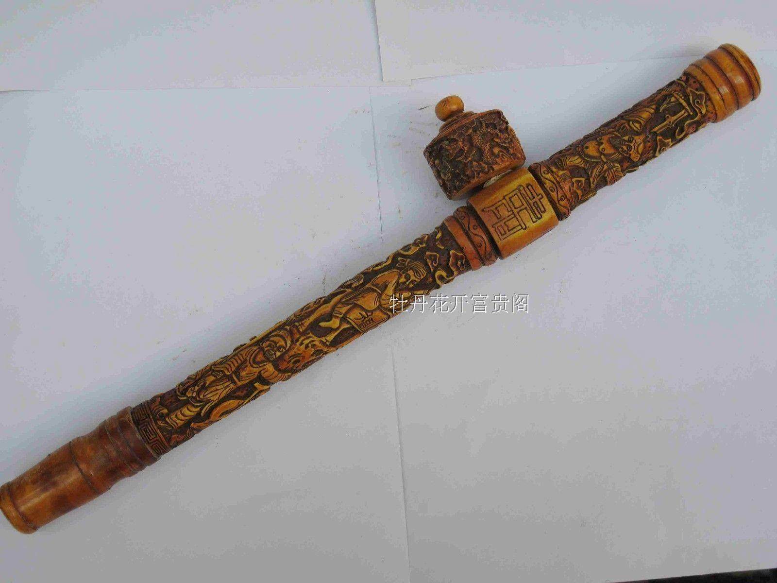 古玩杂项仿古精致牛骨烟枪旱烟袋老烟枪老烟杆收藏品礼品_虎窝淘