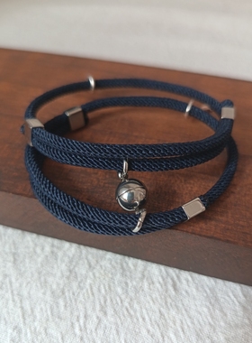 情侣磁吸手链S925纯银钥匙爱心锁