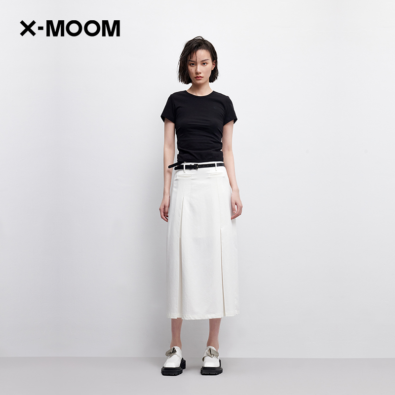 【商场同款】X--MOOM夏季新款后背交叉镂空设计紧身圆领短袖T恤女-图1