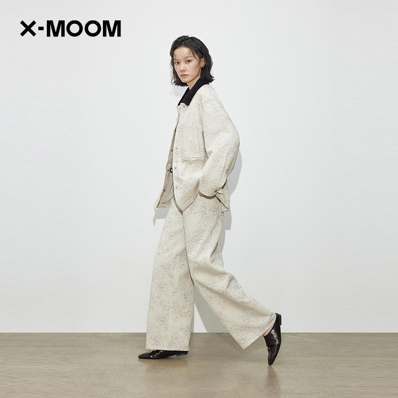 【商场同款】X--MOOM2026春季新款彩色提花洗水牛仔巴恩风外套女,淘宝优惠券,粉丝福利购,淘宝优惠卷