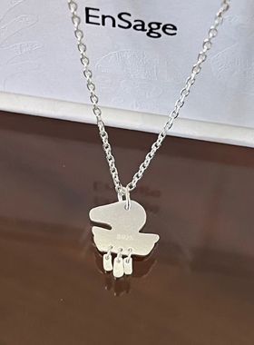 ENSAGE 同体925纯银小鸟眼睛吊坠项链 原创小众设计师度假锁骨链