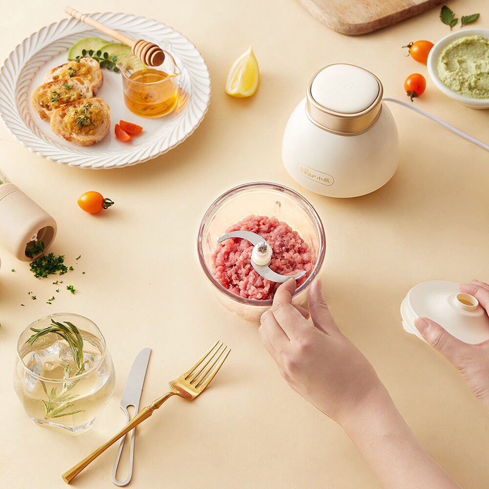 小熊家用电动小型宝宝辅食机绞肉机 小熊清致绞肉/碎肉/绞菜机