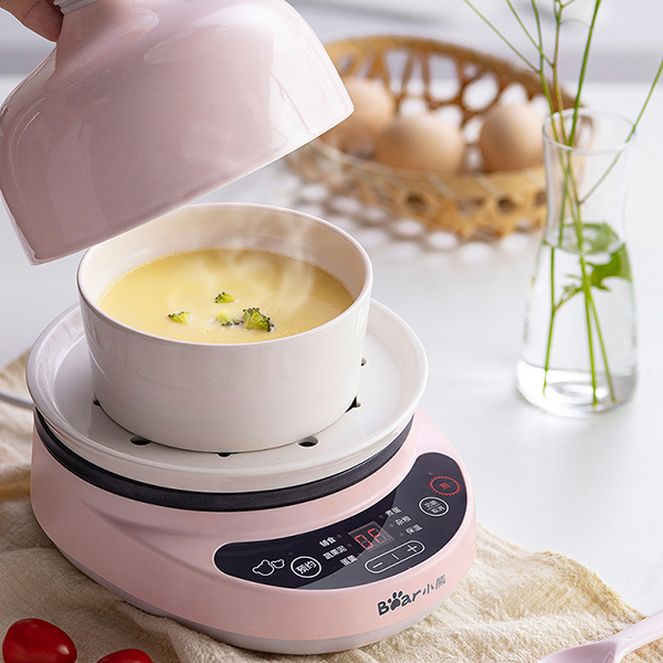 小熊清致专卖店小熊蒸蛋器陶瓷宝宝辅食煎蛋器自动断电家用迷你炖鸡蛋羹煮蛋神器0