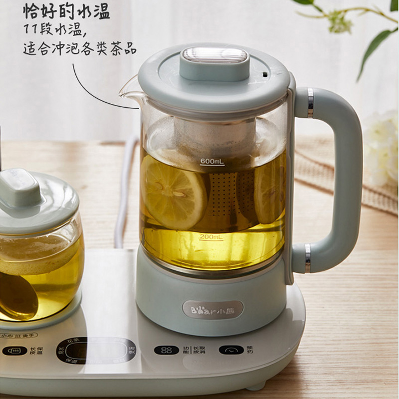小熊清致专卖店小熊养生壶全自动一体式加厚玻璃煮茶器办公小型多功能烧水花茶壶2