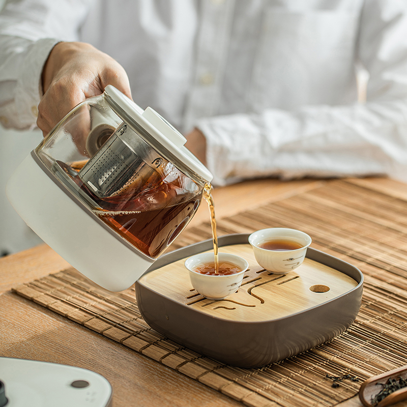 小熊煮茶器花茶壶家用煮茶壶黑茶养生壶小型办公室玻璃电热蒸茶壶