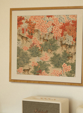 餐厅卧室新中式宋绢装饰画