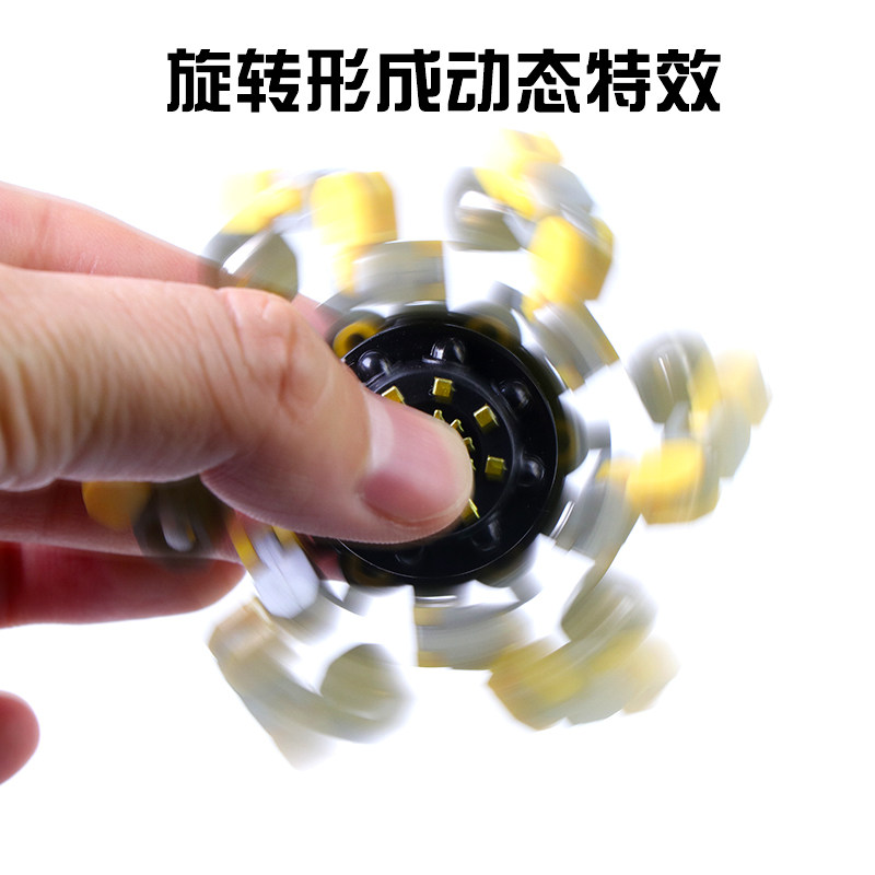 手指尖新款可变形发光魔幻旋转陀螺 幕和母婴陀螺