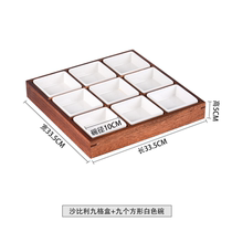 Bamboo Wood Creative Grilled Meat Shop Cutlery Dinner Plate Specialty Hot Pot Vegetable Tray Nine Palace Grilled Plate Parquet