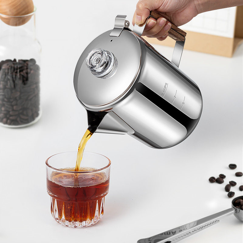 304不锈钢野营便捷烧水壶咖啡壶 美式蒸煮式9杯户内户外咖啡壶,淘宝优惠券,粉丝福利购,淘宝优惠卷