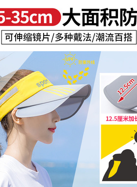百搭遮阳帽女夏季防晒大沿空顶帽