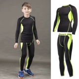 Детский спортивный баскетбольный футбольный комплект, эластичный быстросохнущий лонгслив для тренировок для спортзала, в обтяжку, для бега