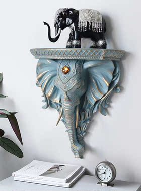 跨境大象头壁饰墙饰立体壁挂墙面装饰品置物架隔板壁架台装饰