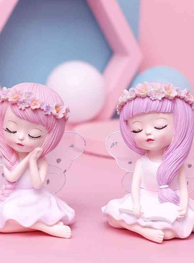 厂家供货花仙子女孩ins风少女心花环女孩摆件房间房间装饰工艺品