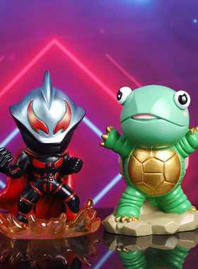 新款奥特之光卡通动漫盲盒摆件打怪兽创意潮玩公仔手办少儿节礼物