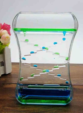 创意滑梯油滴 油漏玩具 塑料漏斗摆件 液体沙漏动感油漏学生