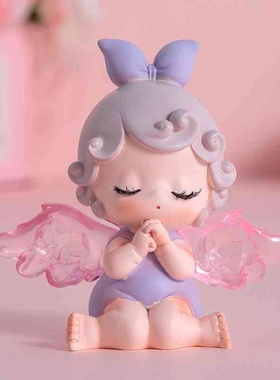 守护天使女孩新款盲盒公仔创意卡通树脂工艺摆件手办玩偶生日礼物