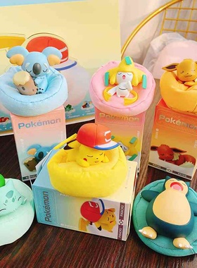 宝可梦授权系列摆件潮流盲盒神奇宝贝车载皮卡丘模型手办公仔玩具