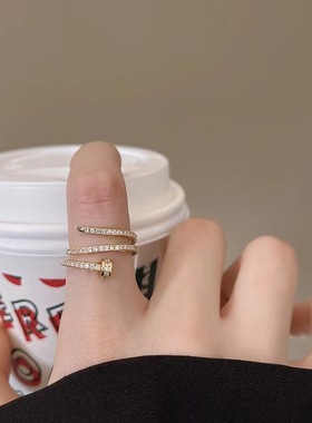 2025新款闪钻缠绕钉子戒指女款