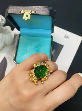 复古巴洛克琉璃开口戒指包邮