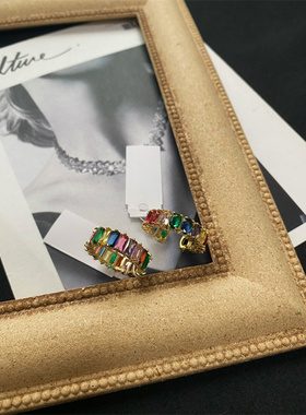 女复古中古款彩锆戒指包邮