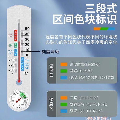 室内温度计家用房间挂墙精准和婴儿房气温计大棚专用养殖温湿度计-图2