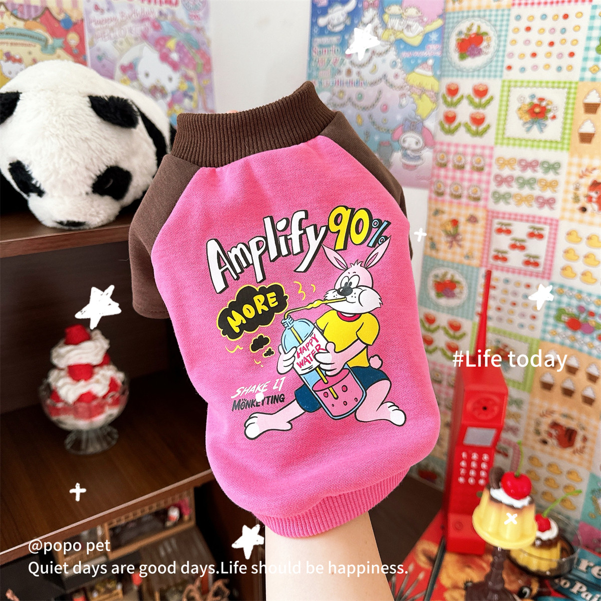 复古撞色圆领卫衣!潮流拼接卡通涂鸦 春秋宠物衣服猫咪狗狗套头衫,淘宝优惠券,粉丝福利购,淘宝优惠卷